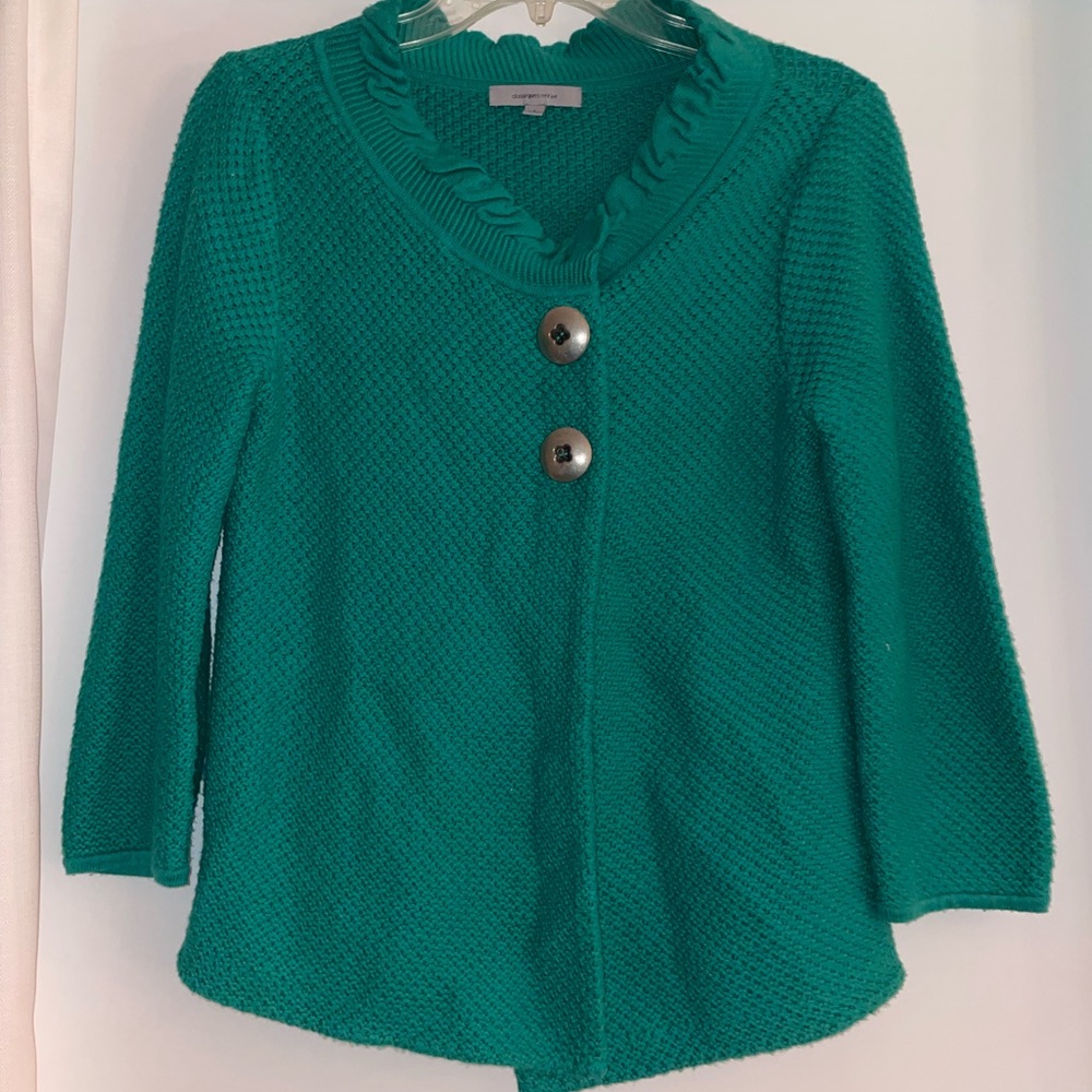 Emerald Green Two Button Cardigan - image 1